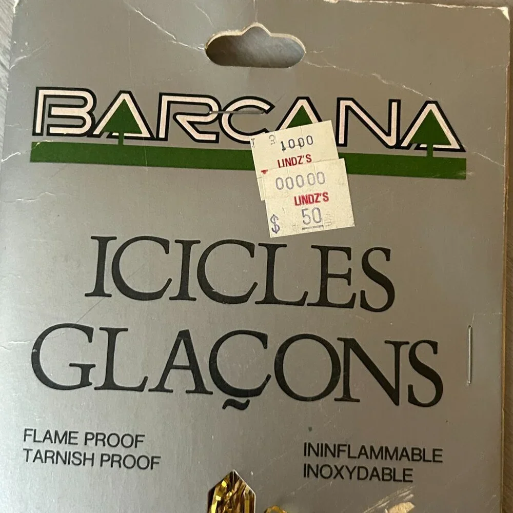 NEW Vintage 90s Barcana Icicles Garland Tinsel Gold Christmas Tree Decor New